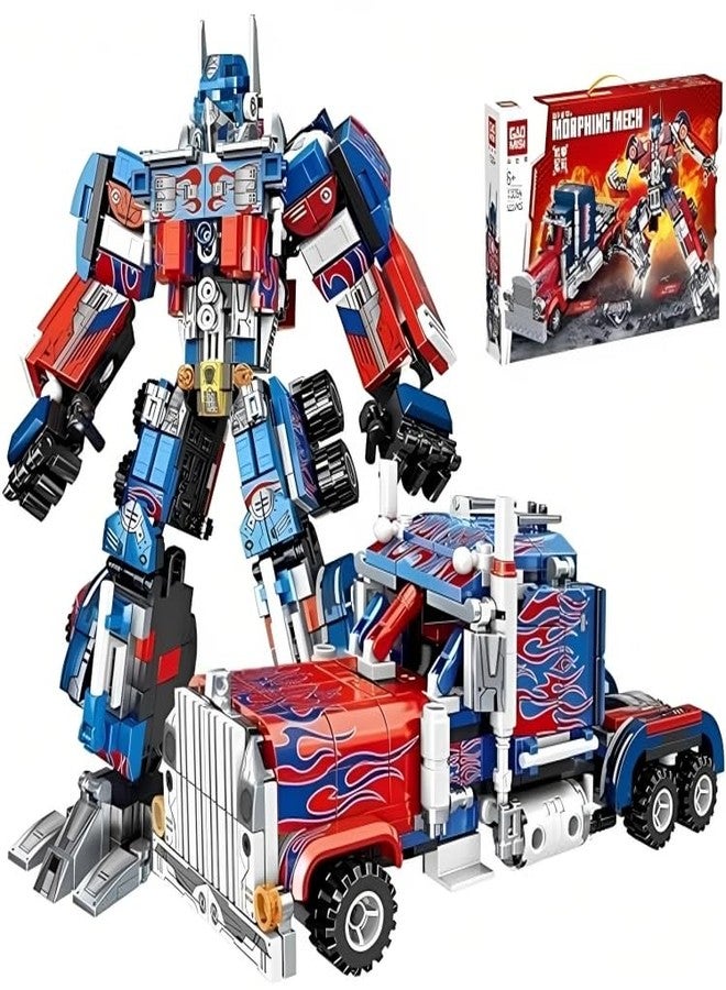 Galaxy Hi-Tech 2 in 1 Transforming Robot Architect Brick Toys 533+ Pieces Building Block - Super Hero Theme Blocks and Bricks - Robot, car Educational Engineering Construction Learning Toy for Kids - Image 1